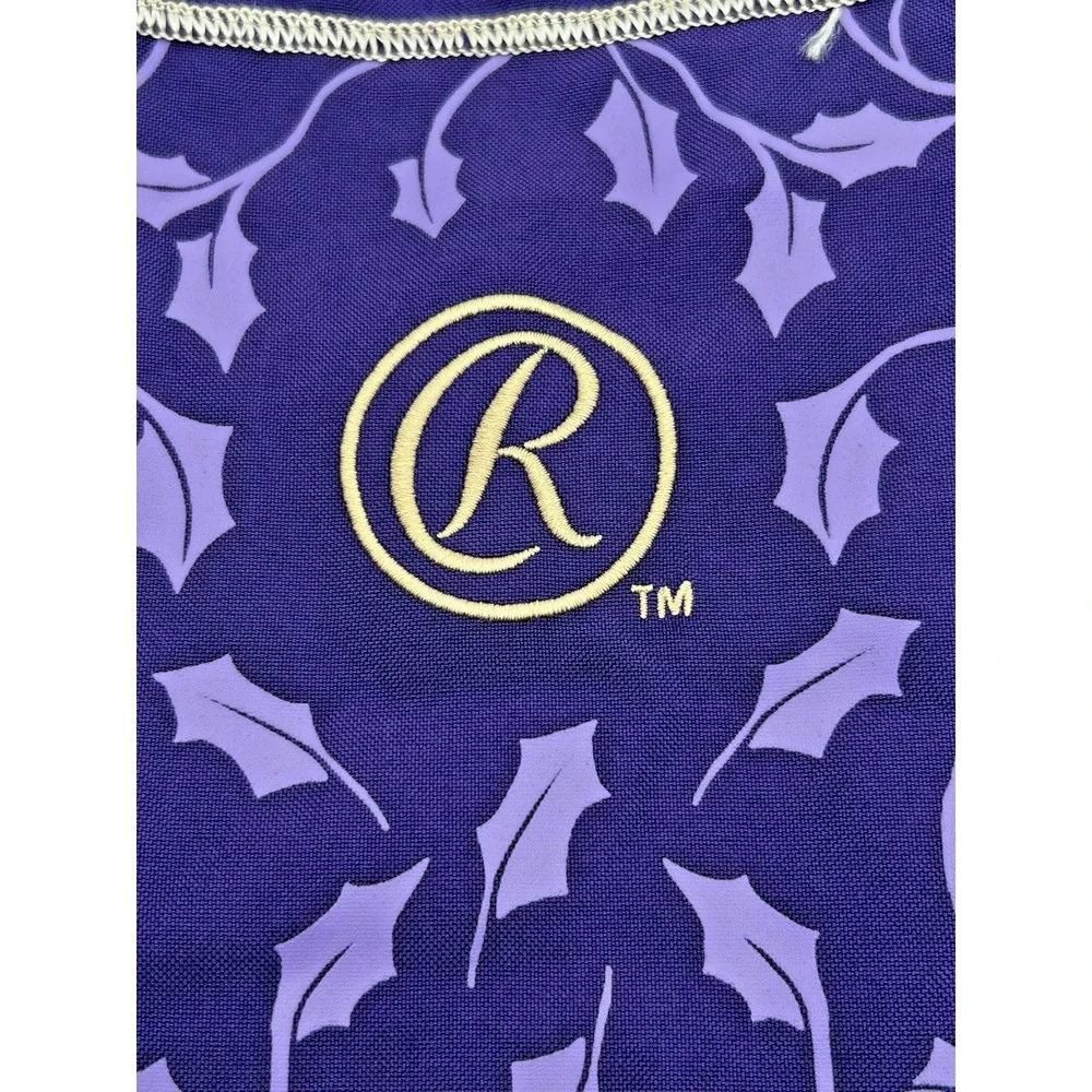 Crown Royal Christmas Holiday Holly Purple & Gold Drawstring Bag 11